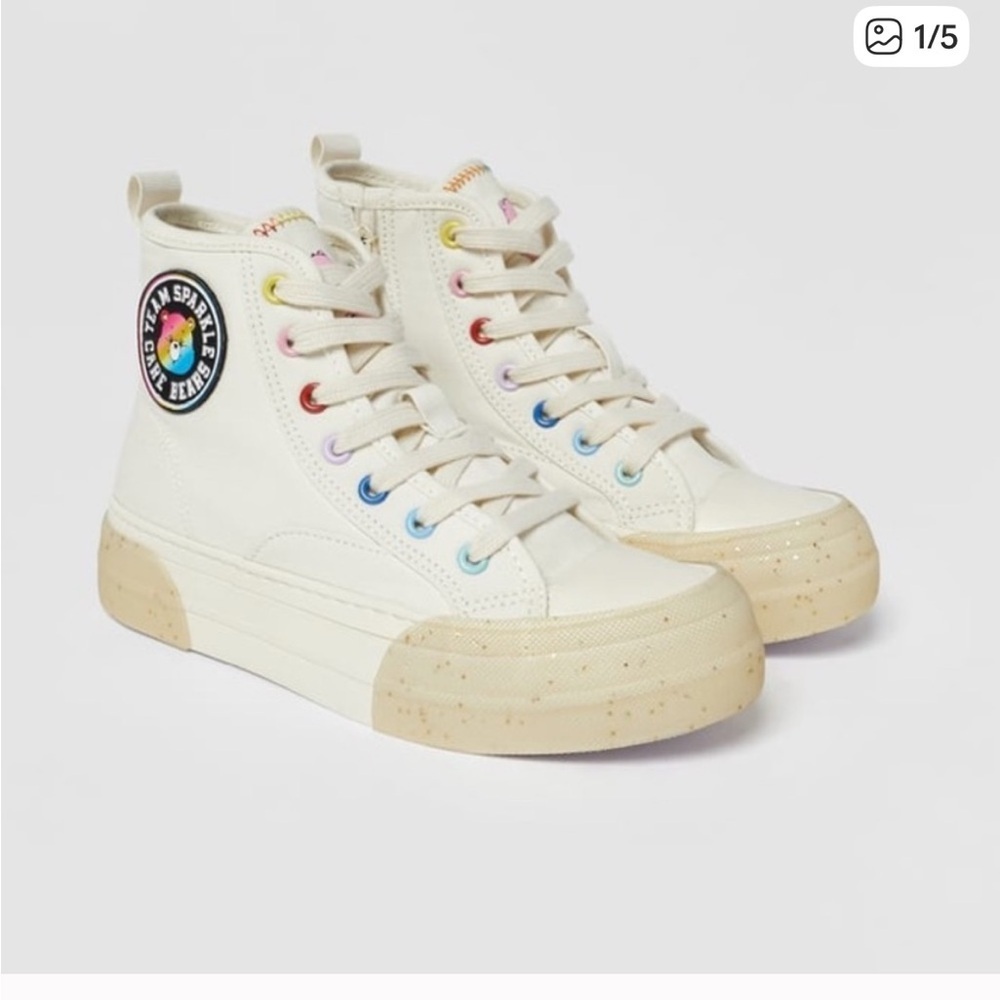 ZARA Kids | Off White | CARE BEARS © HIGH TOP SNEAKERS 2.5 NWT